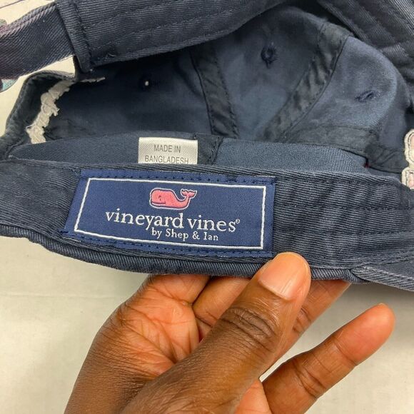 Vineyard Vines Unisex Adjustable Baseball Cap Blue Whale Logo Casual Hat OS - Picture 8 of 10